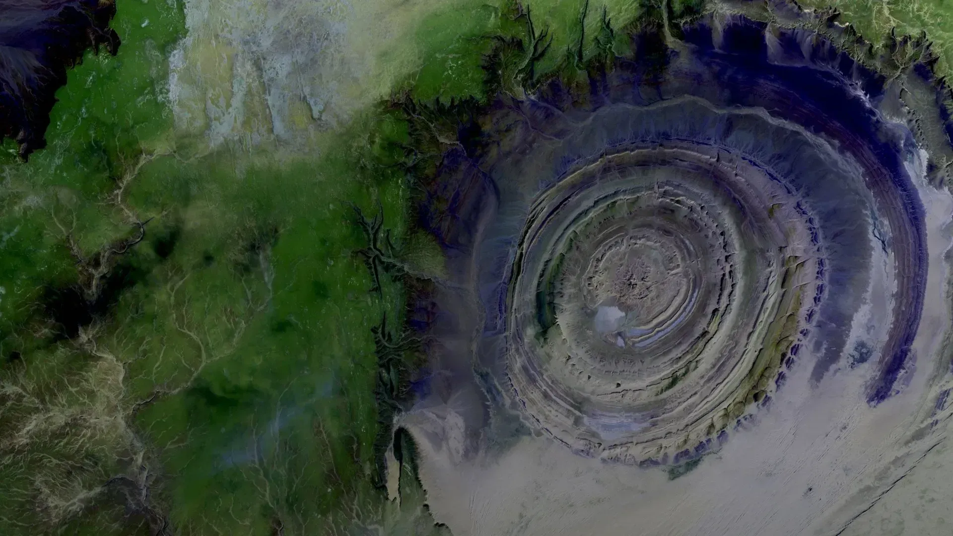 Estructura de Richat (Mauritania) vista desde el espacio
