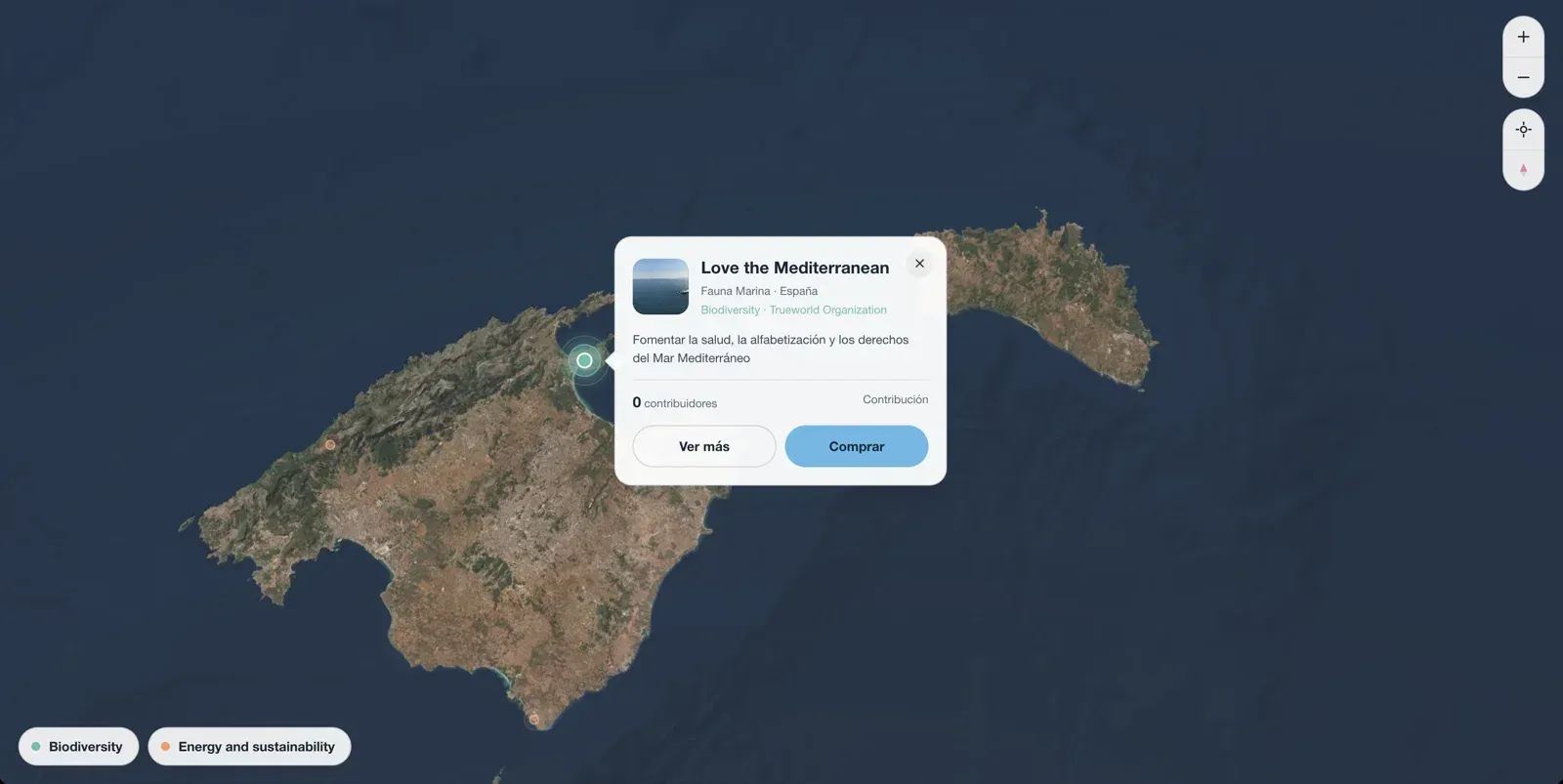 Mapa de Projects con el proyecto Love the Mediterranean en Mallorca